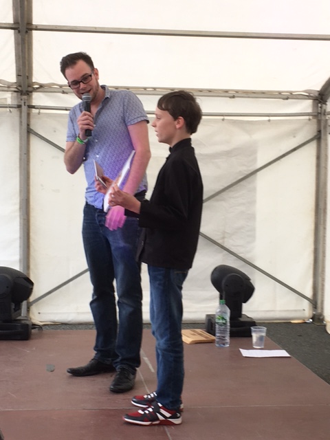 Dylan interviewed on stage at Haverfoodfest