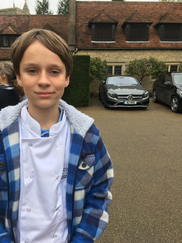 Dylan outside Le Manoir